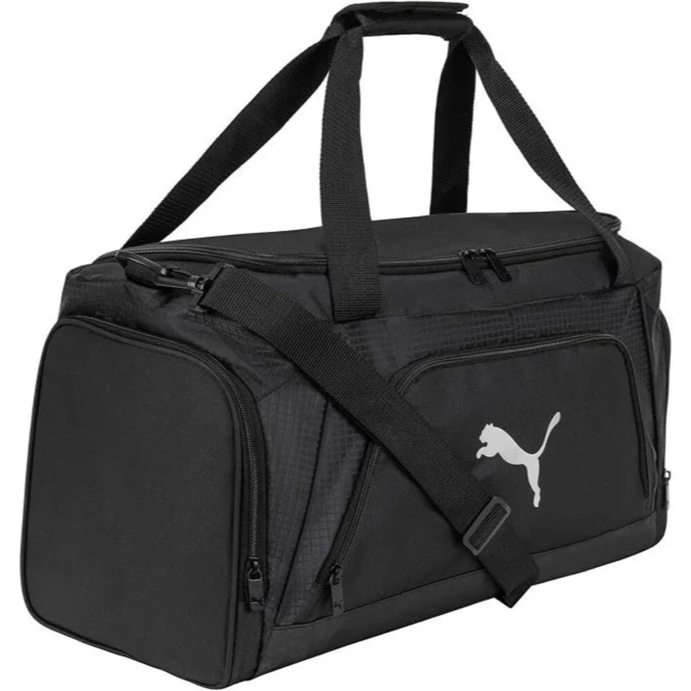 PUMA Evercat Accelerator Duffel Bag – New Silver/Black | Gym Travel Duffle (OS)